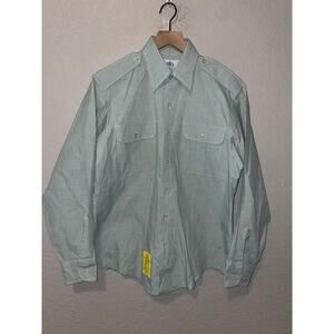 Vintage DSCP Garrison Collection Army Wear Green Long Sleeve Shirt VTG L Large